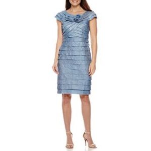 London Times Sheath Mermaid Iridescent Rosette Sheath Dress NWT 134.00